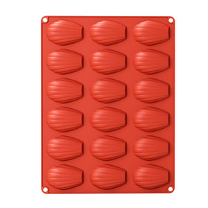 Madelaine Mold 18-Cavity <b>Silicone</b> Chocolate <b>Baking</b> Mold Food Grade Red Non-Stick For Cake Cookie Making - Product Image 3