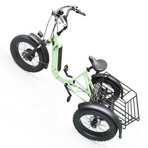 <span class=keywords><strong>Tricycle</strong></span> électrique pliable 500W 48V à 3 roues, vélo cargo avec pneus larges 20x4.0, en aluminium, carrosserie ouverte, pour adultes - Product Image 5
