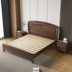 Lit en bois massif en palissandre 1,8 m avec rangement, lit double pour chambre principale, style chinois moderne - Product Image 2