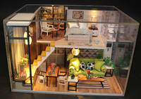 Populaire bricolage Style moderne famille meubles maison Miniature en bois enfants artisanat maisons de poupée