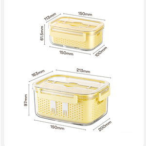 Contenedor de Almacenamiento de Alimentos para Refrigerador de Alta Calidad con Cesta de Drenaje, Hermético, Libre de BPA - Product Image 2