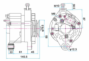Auto alternatore Auto <span class=keywords><strong>Vesta</strong></span> 12v Lada 2107 Lada 2108 Vaz Lada tipo artiglio-palo immagine mostra gruppo alternatore 1.6 - Product Image 2