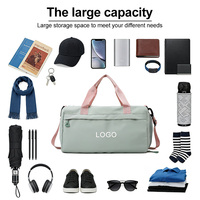 Sac de sport imperméable à prix d'usine, logo personnalisé, grande capacité, sac de voyage cosmétique, livraison rapide, sac de fitness léger et pliable