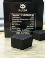 Charbon de bambou noir en forme d'éventail PANDA pour chicha, naturel, 48x22mm, faible teneur en cendres, pour usage en narguilé