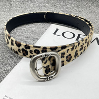 Sabuk Kulit PU Gaya Punk Motif Leopard WELLWIN untuk Wanita, Desainer Y2K, Gesper Logam Cantik, Lebar 35mm, Harga Grosir Murah