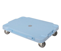 Chariot à palettes pliable en plastique robuste à quatre roues, structure de plateforme, conception de roues pour un déplacement facile, outils OEM, 150 kg