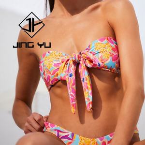 Maillot de bain deux pièces pour femmes, bikini à bretelles, imprimé personnalisé, tissu professionnel OEM, plage - Product Image 5