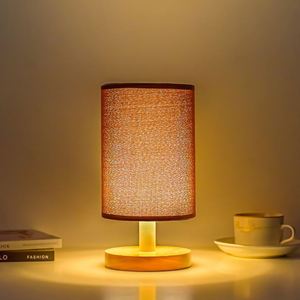 Lampe de table USB en bois massif nordique avec revêtement en tissu, lampe de chevet pour chambre à coucher, lampe de nuit LED pour bureau, vente en gros, lampe LED créative - Product Image 5