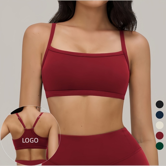 Newly Designed AL Women Backless High Support Yoga Bra with Adjustable Cross Shoulder Straps,Breathable Quick Drying Fitness Bra