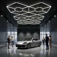 Plafonniers LED à grille géométrique personnalisables 6500K à intensité variable pour atelier automobile et salle d'exposition