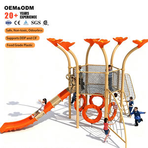 Equipo de Juego Grande para Exteriores, Estructura de Escalada <span class=keywords><strong>con</strong></span> Escalera de Cuerda y Tobogán, Apto para <span class=keywords><strong>Parques</strong></span> Infantiles - Product Image 1