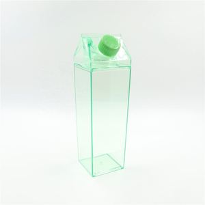 Bouteille d'eau en plastique transparente carrée de 1 litre, forme de carton de lait, prix bas, en stock - Product Image 3