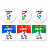 Individueller Selbstklebender NFC Google-Bewertungs-Tischaufkleber NTAG215 RFID Tap-Tag PVC Visitenkarte Wasserdicht für Restaurant Café