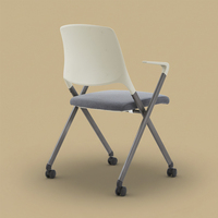 Chaise de réunion moderne pour bureau, empilable, pour conférence et formation, avec tablette d'écriture
