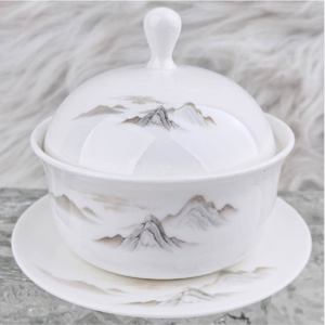 Service de table en porcelaine rouge sous-glaçurée chinoise, motif floral oriental, assiettes et bols en céramique - Product Image 3