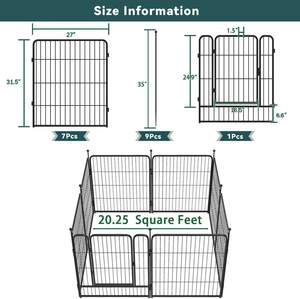 Grande pieghevole portatile in metallo da campeggio per cani da compagnia penne box e Run Puppy Fence Kennel Outdoor - Product Image 3