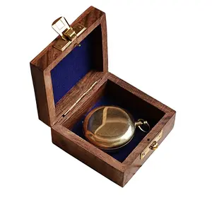 Brass Nautical Don Mars Compass With Wooden Box Supplier Camping and hiking directional compasses