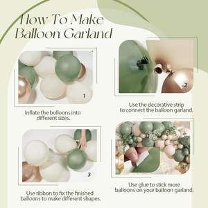 مجموعة قوس إكليل من البالون الأخضر والذهبي من Sage للخطوبة ، استحمام الطفل البري ، استحمام العريس ، عيد الميلاد وعيد الحب في العام الجديد - Product Image 5
