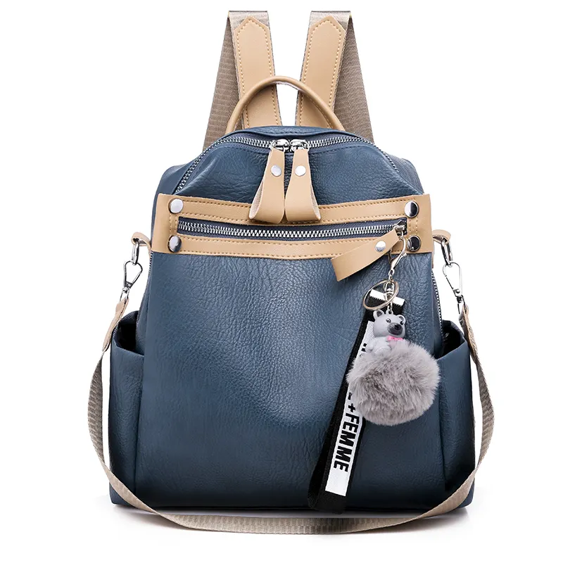 New design bags backpack fashion ladies leisure hand cheap price women bag PU leather backpack