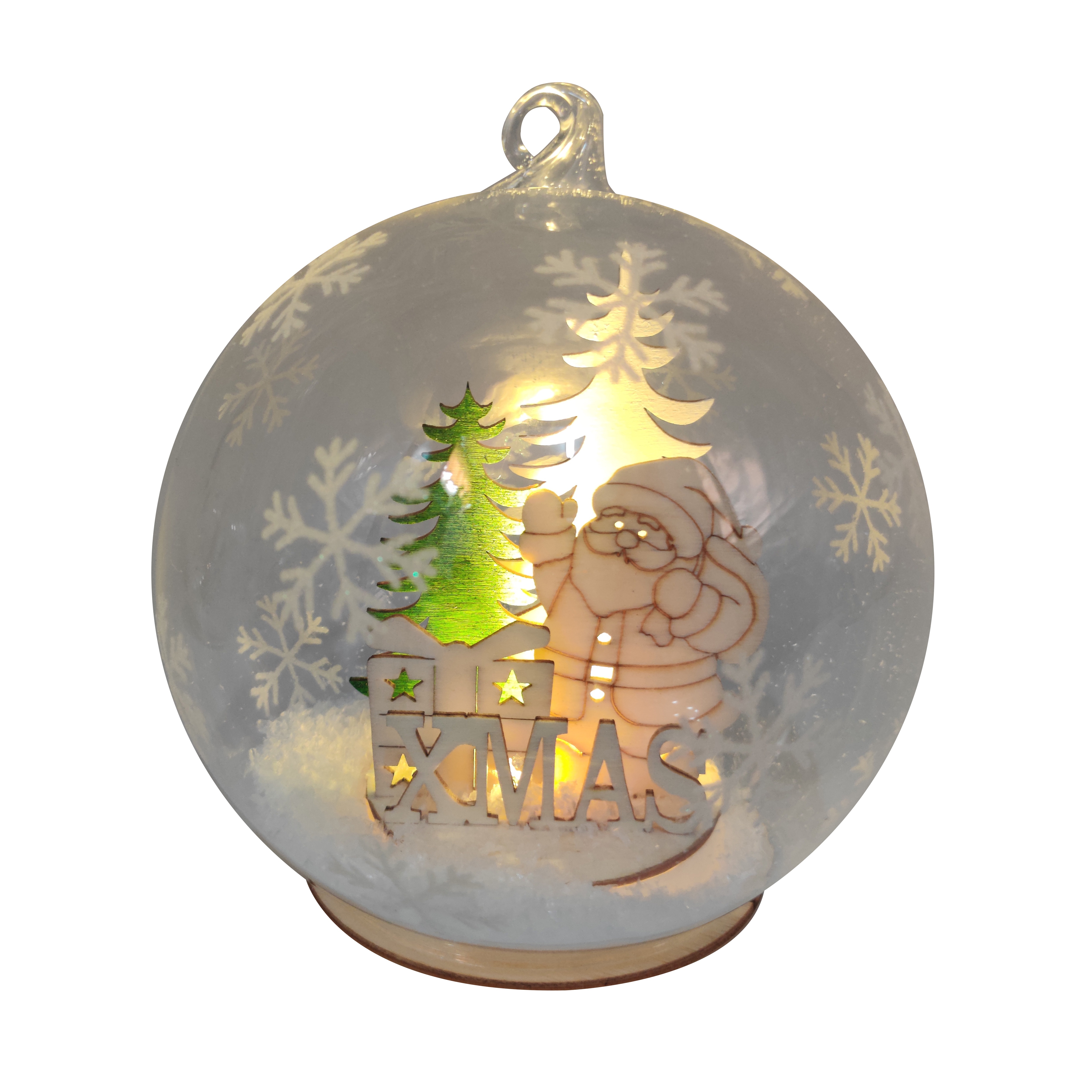 Palline vetro soffiato verde oro antico per albero di natale