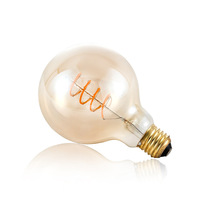 Ampoule à filament LED G80, style vintage Edison, globe lumineux, verre ambré, dimmable, E27, ampoule décorative pour l'éclairage domestique