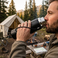 Botella de Agua de Gran Capacidad con Aislamiento al Vacío de Acero Inoxidable 316, 20, 26 y 34 oz, con Tapa con Infusor de Té para Camping, Venta al Por Mayor