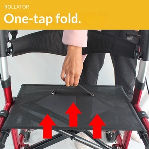 Aide à la marche multifonctionnelle, chariot de courses à quatre roues, pédales, siège pour personnes âgées, aide à la marche, rééducation - Product Image 5