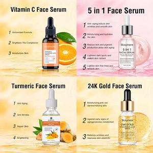 Custom Whitening Glow Anti Wrinkle Aging <b>Skin</b> Care Serum Ceramide Turmeric Hyaluronic Acid 24k Gold Vitamin C Face Serum - Product Image 3