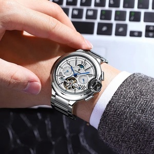 Montre homme de luxe POEDAGAR, tourbillon creux, automatique, mécanique, étanche, date, semaine, acier inoxydable, montres pour hommes - Product Image 3