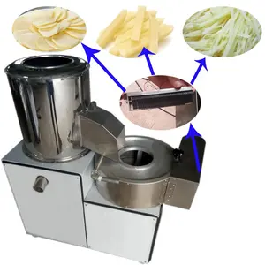 Automatic Chip Electric Potatoes Cutter Thin Crisps French Fries Strip Cube Peel Slicer Washing Peeling Potato Cutting machine