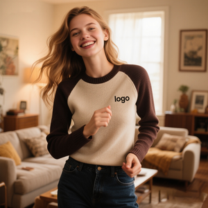 Maglione Weshallo all'Ingrosso, Moda Casual con Collo a O, Maniche Lunghe, Pullover in <span class=keywords><strong>Maglia</strong></span> Personalizzato in <span class=keywords><strong>Lino</strong></span> per Donne - Product Image 5