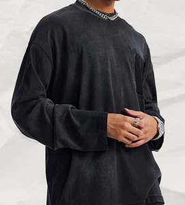 Camiseta de Manga Larga de Algodón Puro <span class=keywords><strong>Mustang</strong></span> con Estampado Desgastado de 320g, Nueva Colección Primavera/Verano 2026 - Product Image 6