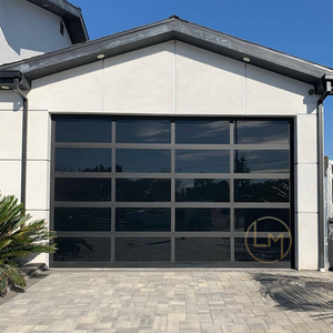 Nouveau design <span class=keywords><strong>de</strong></span> <span class=keywords><strong>porte</strong></span> <span class=keywords><strong>de</strong></span> <span class=keywords><strong>garage</strong></span> pliante automatique en aluminium et verre noir double trempé <span class=keywords><strong>de</strong></span> 5mm - Product Image 2
