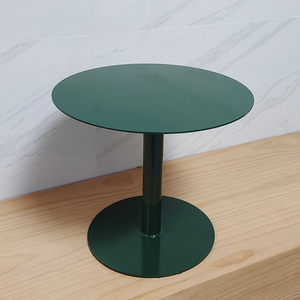Mesa de centro redonda de metal de estilo Wabi-sabi, mesa baja pequeña para sala de estar, mesa de esquina lateral para sofá verde de hierro forjado - Product Image 2
