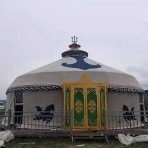 Grande <span class=keywords><strong>yourte</strong></span> mongole de luxe de 10 m à double pente en acier et bambou pour restaurant extérieur et événements festifs - Product Image 6