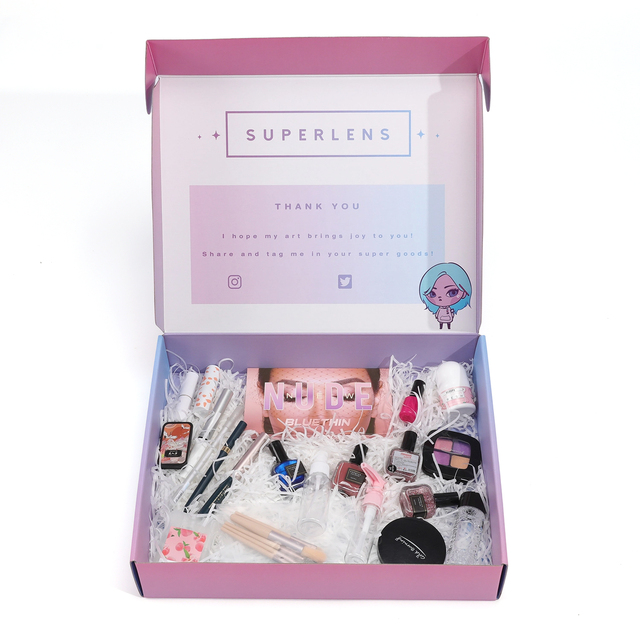 Custom Logo Corrugated Fold Packaging Wig Skincare Cosmetic Lash Mailer Boxes Beauty Subscription Box