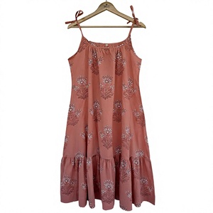 Womens Cotton Floral Printed Tiered Maxi <b>Dress</b> Sleeveless Tie Shoulder Strap <b>Loose</b> Fit Boho Summer Beach Resort Casual <b>dress</b> - Product Image 3