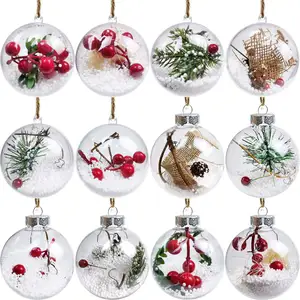 Christmas Bulb Ornament Balls Klare Plastik kugel Craft Baubles Ornamente Fillable Unbreakable Shatter proof Hanging Tree Ornament