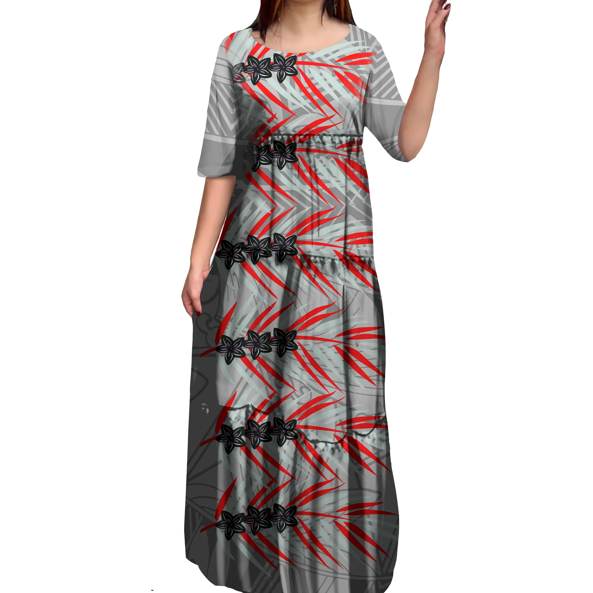 नई आगमन पोलेनीशियाई सस्ते कस्टम छवि मुद्रित पोशाक बड़े लोगों 8XL स्तरीय पोशाक प्रशांत द्वीप कला आरामदायक मरमेड कपड़े