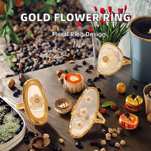 Bague éternelle en acier inoxydable plaqué or 18 carats avec ouverture en forme de cœur et perle pour femme, bijoux de mode pour anniversaire - Product Image 2