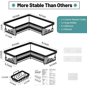 Thiết Kế Hiện Đại Tam Giác Tắm Caddy Kệ Không Có Khoan Dính Phòng Tắm Vòi Hoa Sen Caddy Kệ Tổ Chức Giá Với Xà Phòng Chủ - Product Image 3