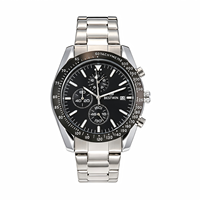 Montre-bracelet sport pour homme à quartz, chronographe, bracelet métallique, lunette tachymetre, fenêtre de date, idéale pour la course, les affaires, le bureau, le quotidien, ou comme cadeau