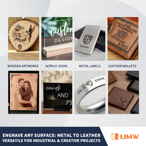 UMW 20W multifunctionele lasergraveermachine met 50μm gefocust punt voor het graveren van metalen kaarten, kunstleer en platen - Product Image 5