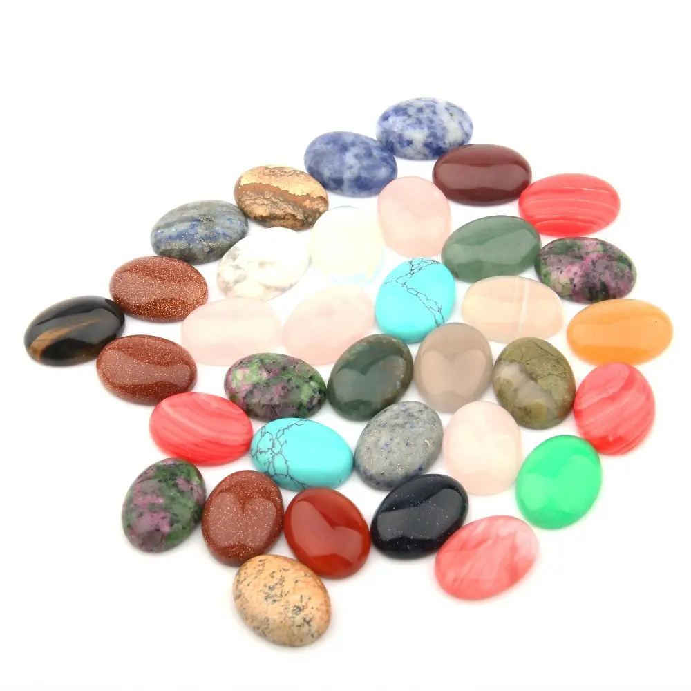 18x25MM gros coloré lisse pierre précieuse femmes guérison naturelle or pierre précieuse bijoux ovale pierres précieuses