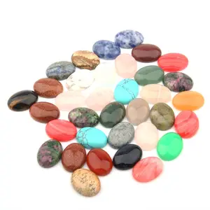 18x25MM Wholesale Colorful Smooth Gemstone Women Natural Healing Gold Gemstone Jewelry Oval Gemstones