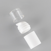 Label Sablon Logo Kustom Botol Plastik Krim Mata Pompa Airless 50ml 100ml Hitam/Putih Doff dengan Tutup Transparan