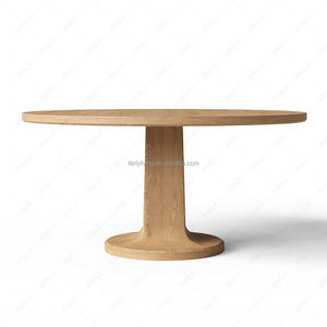 طاولة طعام دائرية عصرية من فيرلي، أثاث داخلي من الخشب الصلب للمنزل والمكتب، قابلة للتجميع - Product Image 3