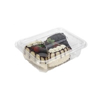 Boîte d'emballage en plastique PET pliable biodégradable transparente avec couvercle pour sushi, fromage, glace, gâteau aux fruits et mousse
