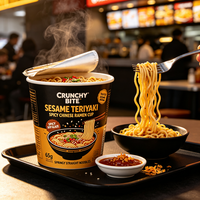 200g Mie Ramen Instan Rasa Daging Sapi Teriyaki Wijen Kemasan Goreng OEM Pengiriman Cepat Alibaba Laris