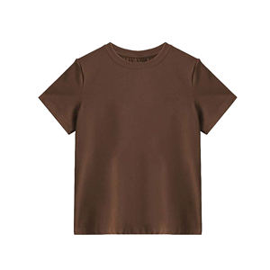 Camiseta ajustada de algodón con cuello redondo suave de 220g para mujer - Product Image 1